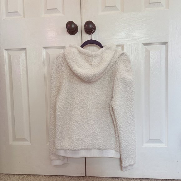 Cream fuzzy soft hoodie - Picture 2 of 2